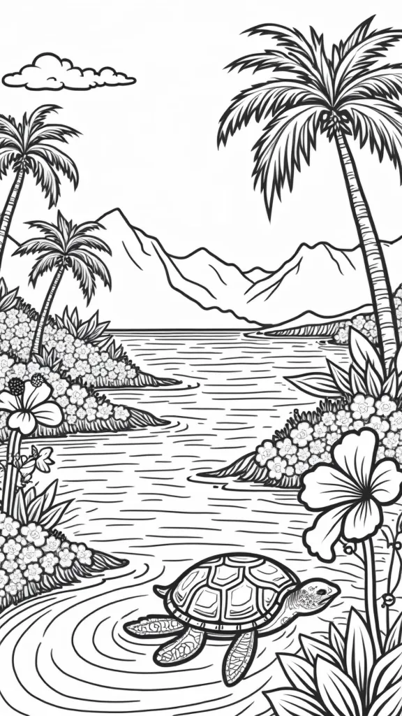 printable hawaii coloring pages